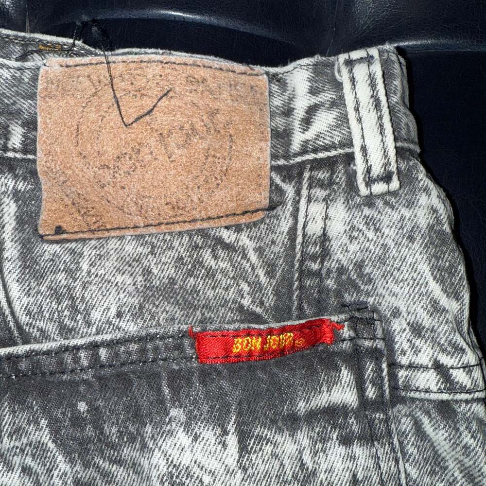 Vintage Acid Wash Denim Mini Skirt High Waisted size 32 - Picture 5 of 5